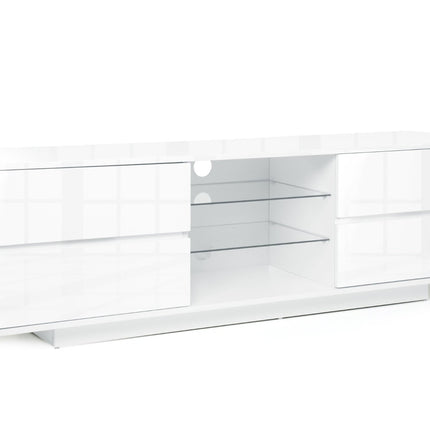 Centurion Supports Avitus Premium High Gloss White with 4-White Drawers and 3-Shelf 32"-65" LED/OLED/LCD TV Cabinet