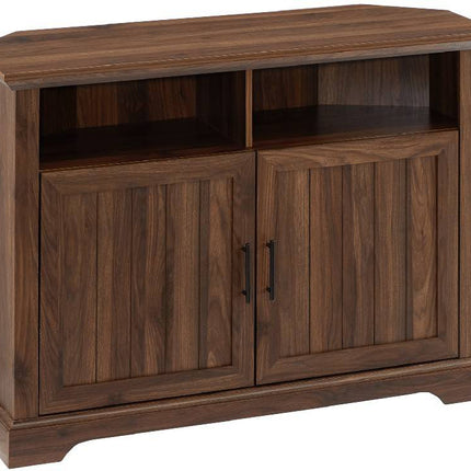 Centurion Supports SAVANNAH True-Corner-Friendly Walnut 6-Shelf Luxury Cabinet Suitable for Flat Screen TVs up to 50" - Grade A
