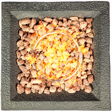 MDA Designs Makara Hand-crafted Stone Fire Column Garden and Patio Smoke-Free Gas Fire Pit Outdoor Heater