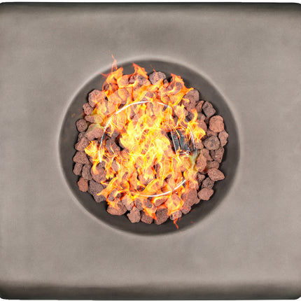 Centurion Supports Fireology ADELPHI Dark Grey Lavish Garden and Patio Gas Fire Pit with Eco-Stone Finish - Fully Assembled