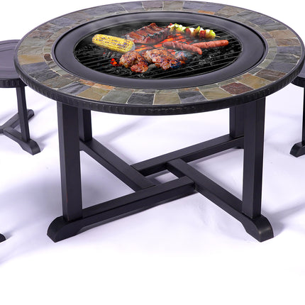 Centurion Supports Fireology CORDOVA Set Garden and Patio Round Heater, Fire Pit, Brazier, Table, Barbecue and Ice Bucket