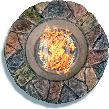 Centurion Supports Fireology KALUYA Bronze Lavish Garden and Patio Gas Fire Pit with Eco-Stone Finish - Fully Assembled