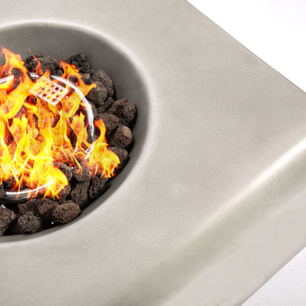 Centurion Supports Fireology ADELPHI Light Grey Lavish Garden and Patio Gas Fire Pit with Eco-Stone Finish - Fully Assembled - Grade A