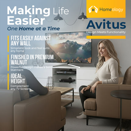 Homeology Avitus Premium High Gloss White with 4-White Drawers and 3-Shelf 32"-65" LED/OLED/LCD TV Cabinet - Fully Assembled