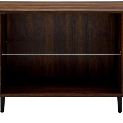 Homeology PORTOBELLO Luxury Walnut Dual Compartment Storage 6-Shelf up to 65" Flat Screen TV Cabinet
