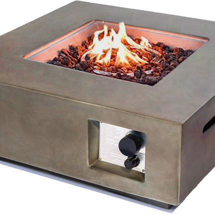 MDA Designs Loki Dark Grey Lavish Garden & Patio Gas Fire Pit with Eco-Stone Finish
