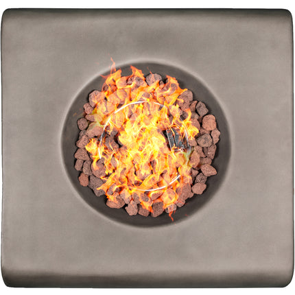 Centurion Supports Fireology ADELPHI Dark Grey Lavish Garden and Patio Gas Fire Pit with Eco-Stone Finish - Fully Assembled - Grade A