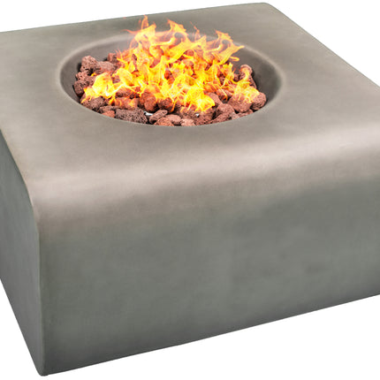 Centurion Supports Fireology ADELPHI Dark Grey Lavish Garden and Patio Gas Fire Pit with Eco-Stone Finish - Fully Assembled