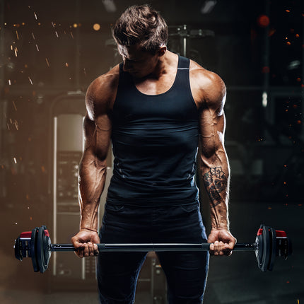 Strongology ELEMENT19 Home Fitness Black and Red Adjustable Smart Barbell from 2kg up to 19kg Training Weights - Grade A