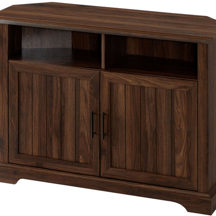 Centurion Supports SAVANNAH True-Corner-Friendly Walnut 6-Shelf Luxury Cabinet Suitable for Flat Screen TVs up to 50" - Grade A