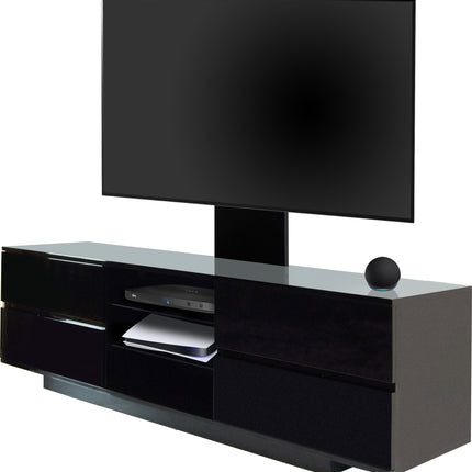 Centurion Supports AVITUS Gloss Black with 4-Black Drawers for up to 65" LED/LCD/Plasma TV Stand with Mounting Arm