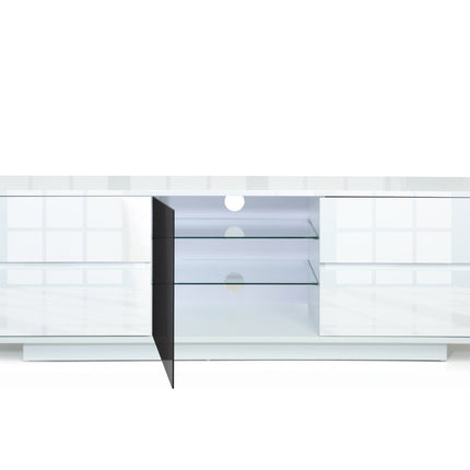 Centurion Supports AVITUS ULTRA Remote Friendly BeamThru Gloss White with 4-White Drawers 32"-65" Flat Screen TV Cabinet