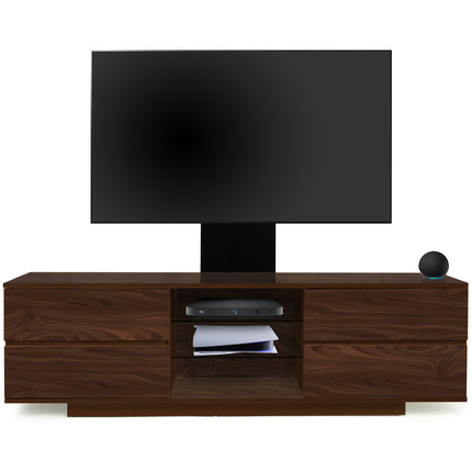 Homeology Avitus Walnut with 4-Walnut Drawers and 3-Shelves up to 65" LED, LCD, Plasma TV Stand with Mounting Arm