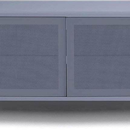 MDA Designs CORVUS Corner-Friendly Grey BeamThru Glass Doors with Walnut Profiles Contemporary Cabinet for Flat Screen TVs up to 50"