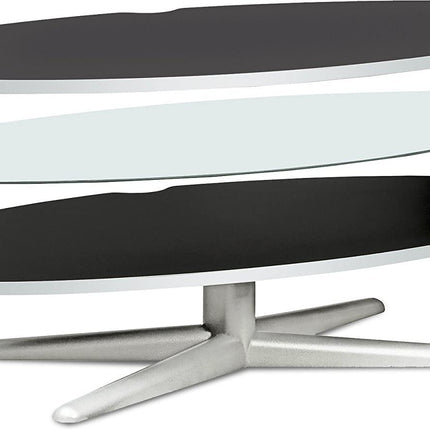 MDA Designs Orbit 1100BB Gloss Black TV Stand with Gloss Black Elliptic Sides for Flat Screen TVs up to 55"