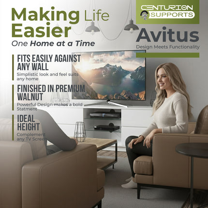 Centurion Supports AVITUS High Gloss White with 4-White Drawers for 32"-65" LED/OLED/LCD TV Cabinet - FULLY ASSEMBLED
