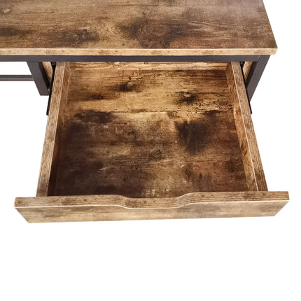 MDA Designs Ottawa Home Office Study Ergonomic Desk Table Workstation with Drawer Nutmeg Black - Grade A