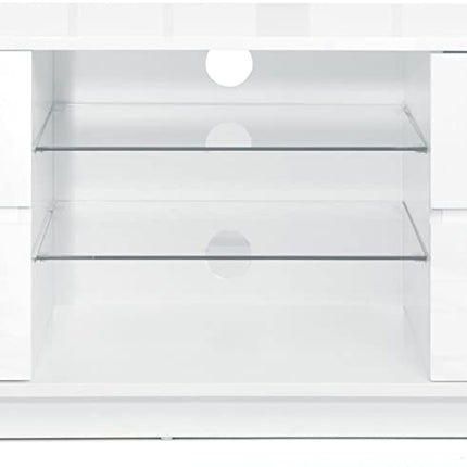 Centurion Supports Avitus Premium High Gloss White with 4-White Drawers and 3-Shelf 32"-65" LED/OLED/LCD TV Cabinet - Grade A