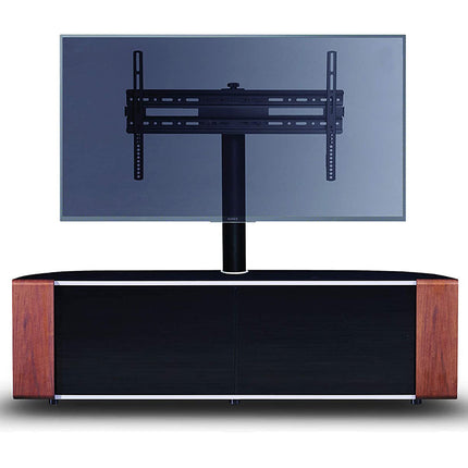 MDA Designs Sirius 1600 Black Cabinet with Walnut/Oak Interchangeable Trims for Flat Screen TVs up to 65" with Mounting Bracket - Grade A