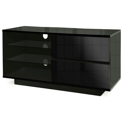 Centurion Supports Gallus Gloss Black with 2-Black Drawers and 3-Shelf 32"-55" LED/LCD/Plasma Cabinet TV Stand