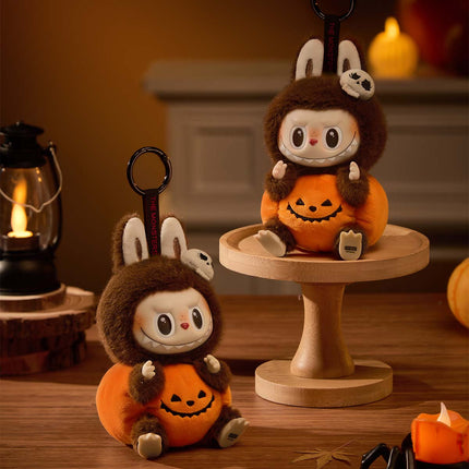 Pop Mart Happy Halloween Party Series - Labubu Sitting Pumpkin Vinyl Plush Pendant - Single Box - 100% genuine with Money Back Guarantee