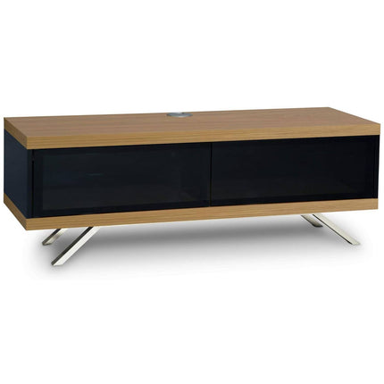 MDA Designs TUCANA 1200 Hybrid Black Oak Beam Thru Remote-Friendly up to 60" Flat Screen TV Cabinet - Grade A