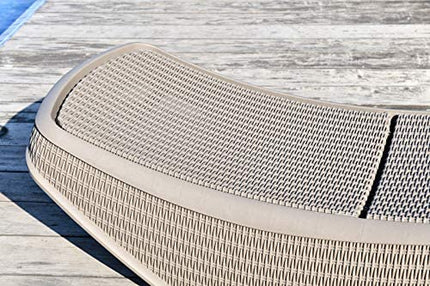 Centurion Supports MALDIVES Warm Grey Outdoor High-End PU Rattan Adjustable Sun Lounger-Fully Assembled