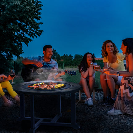 Centurion Supports Fireology CORDOVA Set Garden and Patio Round Heater, Fire Pit, Brazier, Table, Barbecue and Ice Bucket