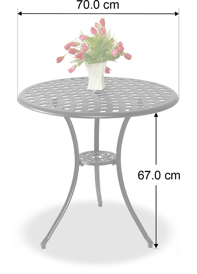 Centurion Supports OSHOWA Garden and Patio Grey Cast Aluminium Bistro Table