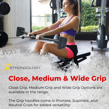 Strongology Lat Bar Pull Down Bar Attachments, Workout Accessory for Gym, Fitness, Cable Weightlifting Use, Strength Training Arms, Triceps, Back, Shoulders - Grade A