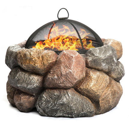 Centurion Supports Fireology SEYCHELLES Grand Garden and Patio Heater Fire Pit Brazier and Barbecue with Eco-Stone Finish - Grade A
