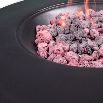 MDA Designs FUSION Black Lavish Garden & Patio Gas Fire Pit with Eco-Stone Finish - Fully Assembled - Grade A