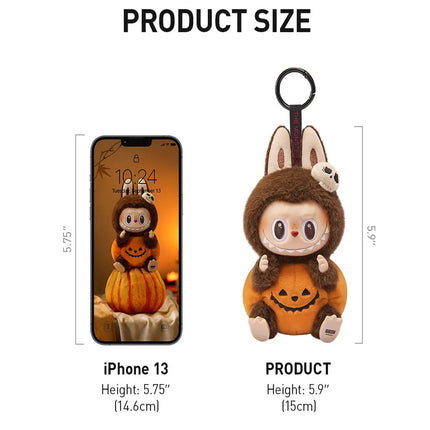 Pop Mart Happy Halloween Party Series - Labubu Sitting Pumpkin Vinyl Plush Pendant - Single Box - 100% genuine with Money Back Guarantee