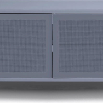 MDA Designs CORVUS Corner-Friendly Grey BeamThru Glass Doors with White Profiles Contemporary Cabinet for Flat Screen TVs up to 50"