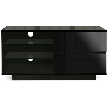 Centurion Supports Gallus Gloss Black with 2-Black Drawers and 3-Shelf 32"-55" LED/LCD/Plasma Cabinet TV Stand