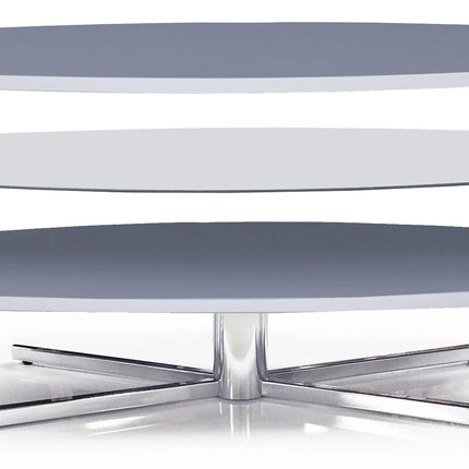 MDA Designs Orbit 1100GO Grey TV Stand with Oak Elliptic Sides for Flat Screen TVs up to 55"