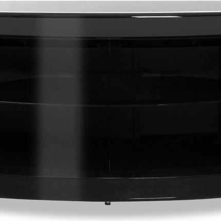 Centurion Supports PANGEA Gloss Black Beam-Thru Curved Tru-Corner 32"-50" TV Cabinet - Grade A