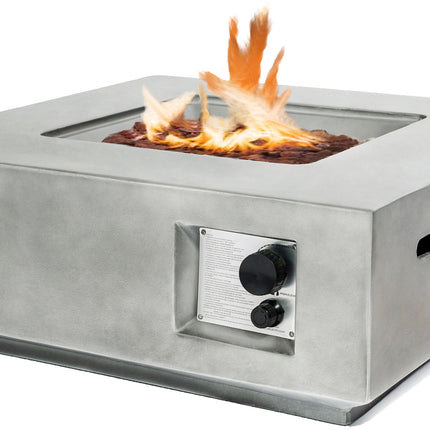 MDA Designs LOKI Light Grey Lavish Garden & Patio Gas Fire Pit with Eco-Stone Finish - Grade A