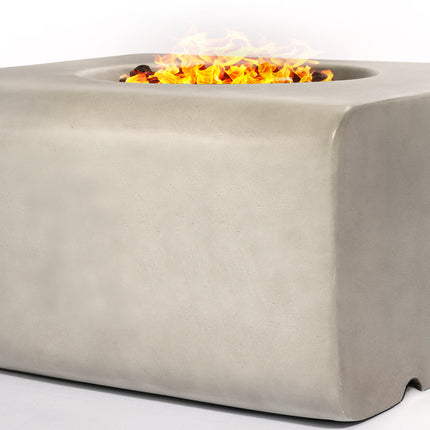 Centurion Supports Fireology ADELPHI Light Grey Lavish Garden and Patio Gas Fire Pit with Eco-Stone Finish - Fully Assembled - Grade A