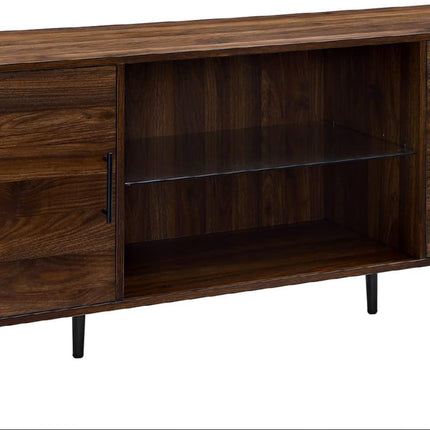 Homeology PORTOBELLO Luxury Walnut Dual Compartment Storage 6-Shelf up to 65" Flat Screen TV Cabinet