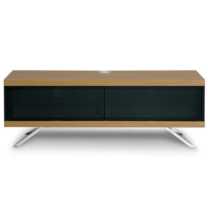 MDA Designs TUCANA 1200 Hybrid Black Oak Beam Thru Remote-Friendly up to 60" Flat Screen TV Cabinet - Grade A