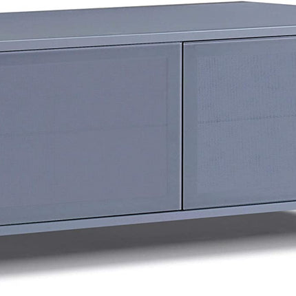 MDA Designs CORVUS Corner-Friendly Grey BeamThru Glass Doors with Walnut Profiles Contemporary Cabinet for Flat Screen TVs up to 50"
