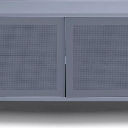 MDA Designs CORVUS Corner-Friendly Grey BeamThru Glass Doors with Oak Profiles Contemporary Cabinet for Flat Screen TVs up to 50"