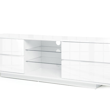Centurion Supports Avitus Premium High Gloss White with 4-White Drawers and 3-Shelf 32"-65" LED/OLED/LCD TV Cabinet