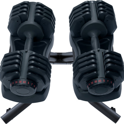 Strongology 40kg Adjustable Dumbbell Pair with Free Durable Steel Adjustable 40kg Dumbbell Floor Stand