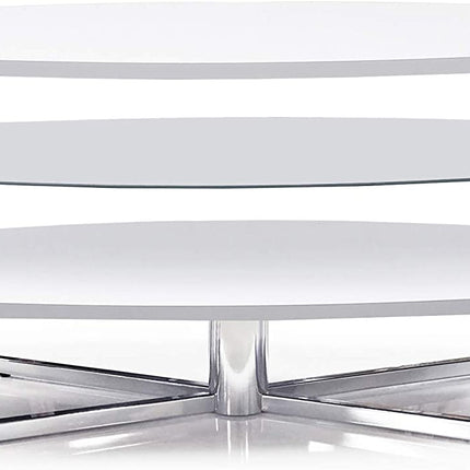 MDA Designs Orbit 1100WW Gloss White TV Stand with Gloss White Elliptic Sides for Flat Screen TVs up to 55"