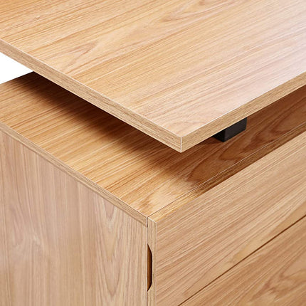 Centurion Supports CALISTA Oak with Matte Black Legs Contemporary Home Office Computer Desk