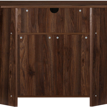 Centurion Supports SAVANNAH True-Corner-Friendly Walnut 6-Shelf Luxury Cabinet Suitable for Flat Screen TVs up to 50" - Grade A