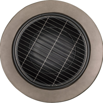 Centurion Supports Fireology DIABLO Dark Grey Contemporary Garden and Patio Heater Fire Pit and Barbecue with Concrete Stone-Effect Finish - Fully Assembled