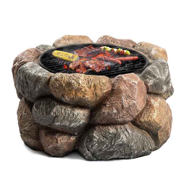 Centurion Supports Fireology SEYCHELLES Grand Garden and Patio Heater Fire Pit Brazier and Barbecue with Eco-Stone Finish - Grade A